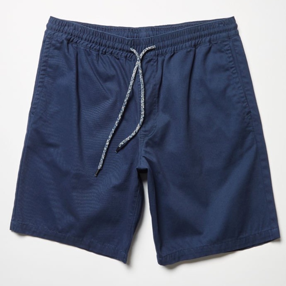 Twill blue drawstring shorts